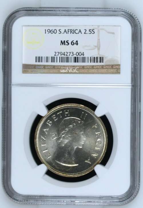 1960 South Africa 2.5S NGC graded MS64