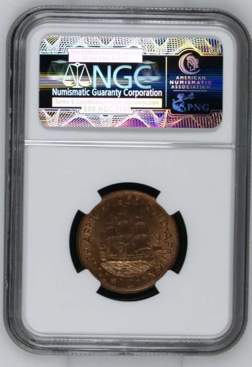 1955 South Africa 1/2P NGC graded MS64RB