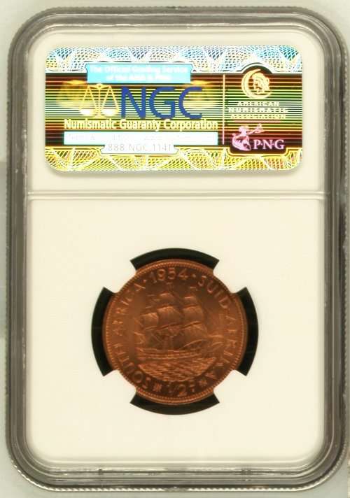 1954 South Africa 1/2P NGC graded MS63RD