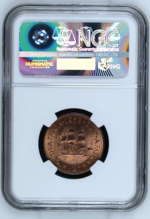 1958 South Africa 1/2P NGC graded MS63RB