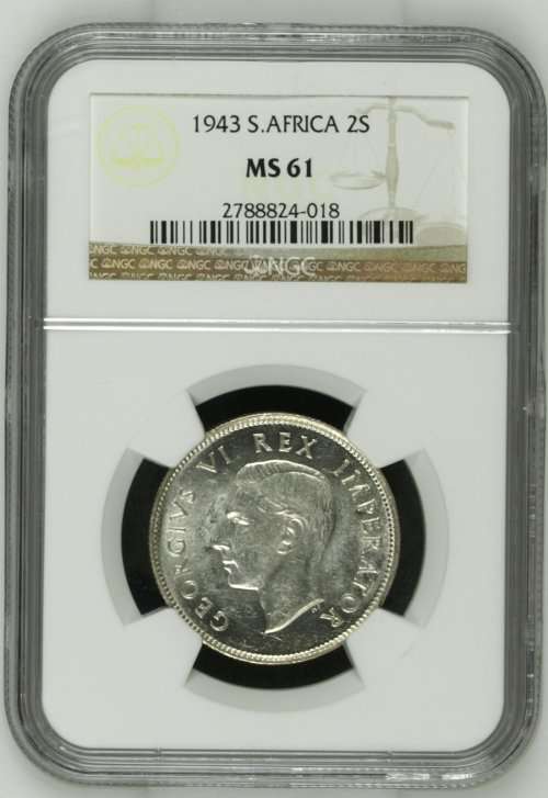 1943 South Africa 2S NGC graded MS61
