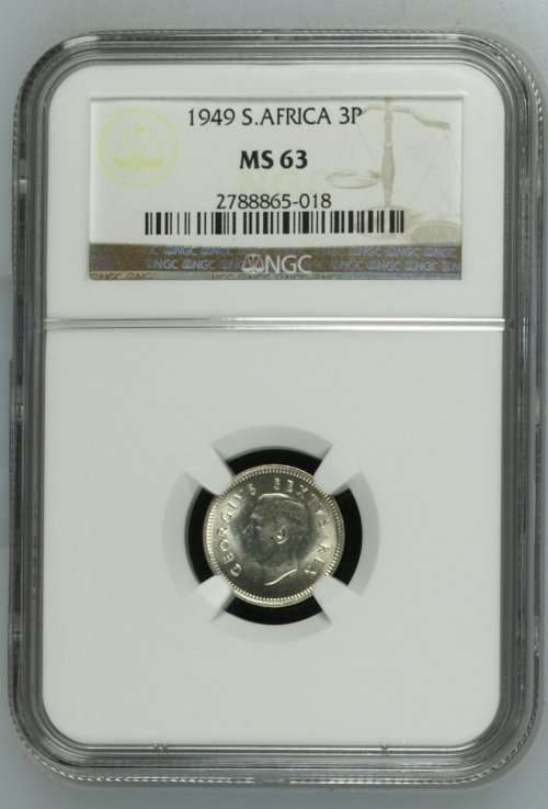 1949 South Africa 3P NGC graded MS63