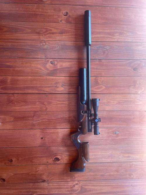 KRAL ARMS BIG HORN PCP AIR RIFLE IN 9MM with DONNYFL Emperor Silencer + Discovery 4-16x44 FFP scope
