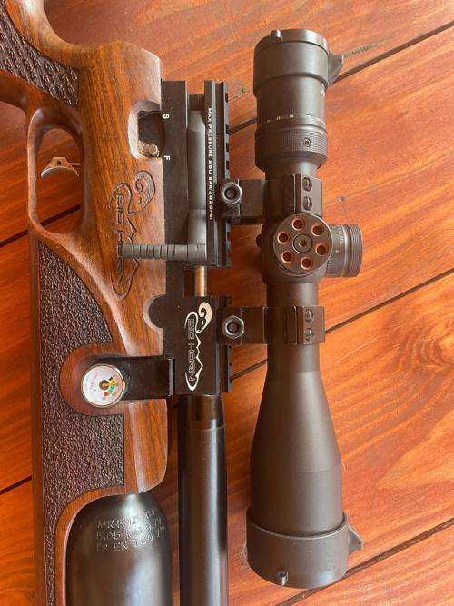 KRAL ARMS BIG HORN PCP AIR RIFLE IN 9MM with DONNYFL Emperor Silencer + Discovery 4-16x44 FFP scope