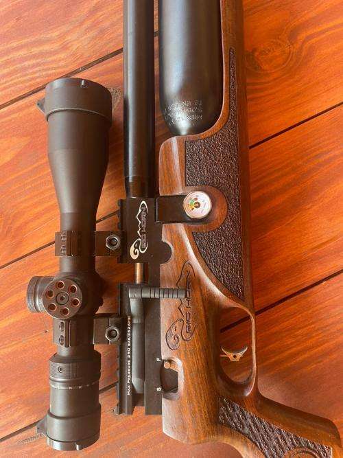 KRAL ARMS BIG HORN PCP AIR RIFLE IN 9MM with DONNYFL Emperor Silencer + Discovery 4-16x44 FFP scope