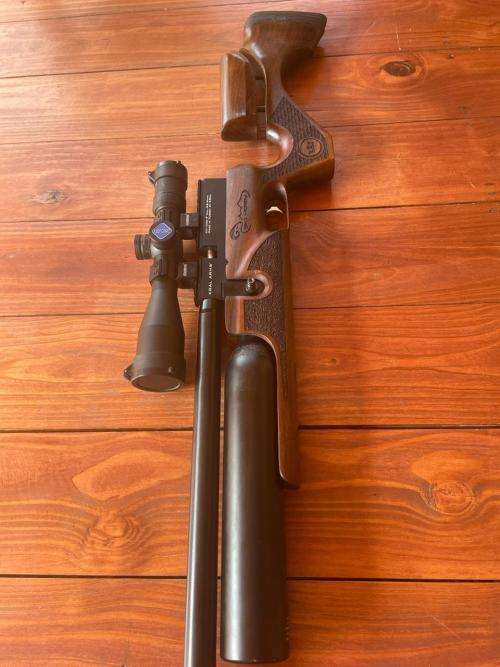 KRAL ARMS BIG HORN PCP AIR RIFLE IN 9MM with DONNYFL Emperor Silencer + Discovery 4-16x44 FFP scope