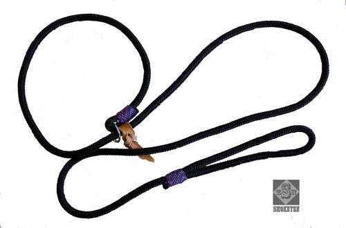 Dog rope slip lead -black