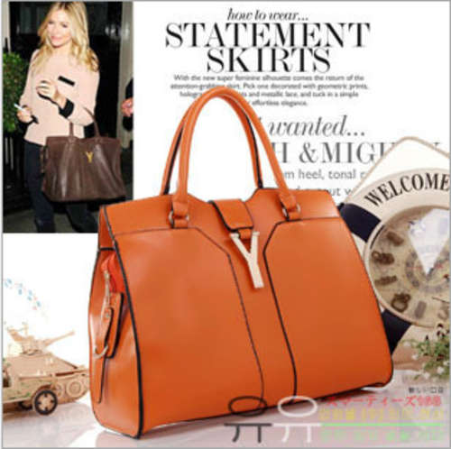 Fashion PU  Leather Handbag, "Y" Shape Lock, Vintage, Huge capacity.