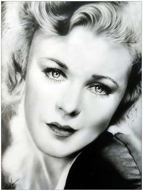 Origial pencil portrait of Ginger Rogers