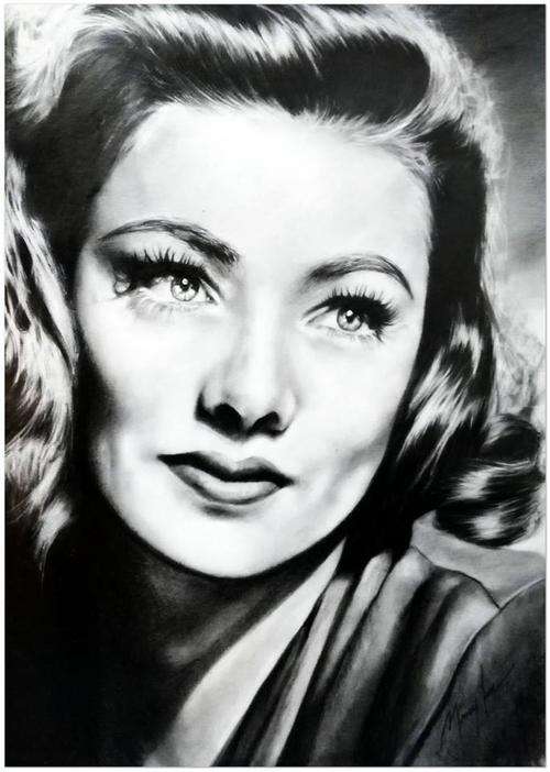 Original pencil portrait of Rita Hayworth