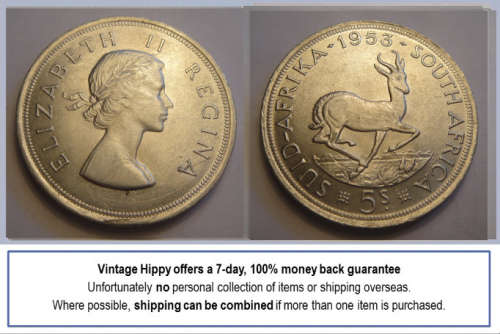 !! R1 START!!  Union of SA SILVER CROWN (5-Shillings) of 1953
