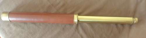 Brass Tasco 30 x 40mm Telescope in Leather Casing.