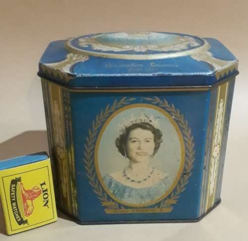 Vintage Commemorative Gray and Dunn Biscuit Tin: Coronation of Queen Elizabeth II June 1953