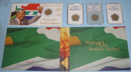 Nelson Mandela Combo of Stamps and Coins