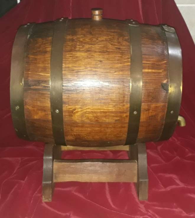 An Oak Beer Barrel on own stand