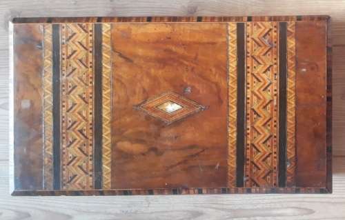Antique Lapdesk (Writing Slope) with a some Mother of Pearl and other Wood Inlays