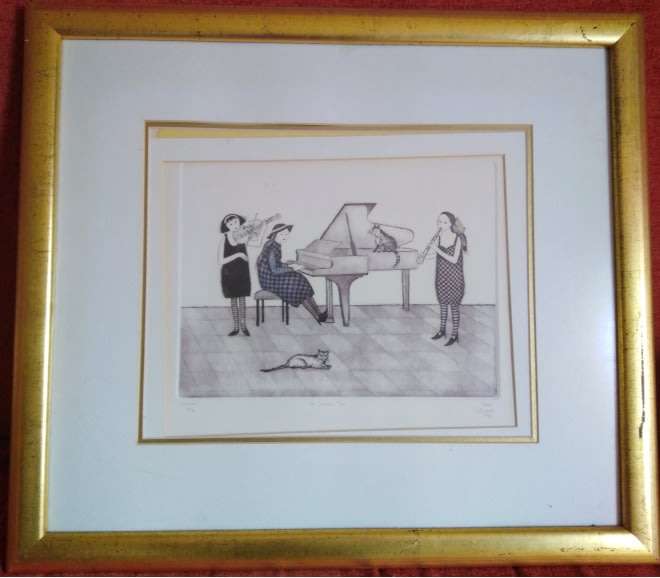 Anine Barnard Etching: The Chianelli Trio. 48/75. 1993. Signed by artist.