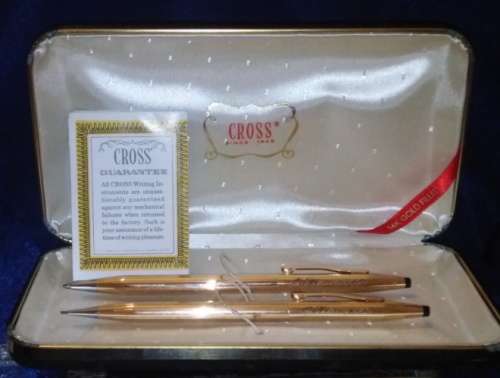 14kt Gold Filled Cross Pen Set that Belonged to Former SA Minister of Finance, Owen Horwood