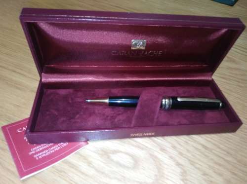 Horwood Pen Collection: A Bold Black Ball Point Pen in Maroon Caran dAche Case