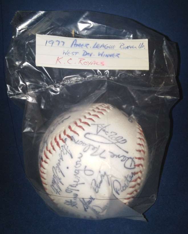 American Baseball: Baseball with Signatures from the KC Royals 1977