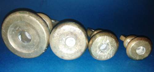 Collection of 4 Antique Bell Weights (weight range 4 lb - 8oz)  two Avery-stamped
