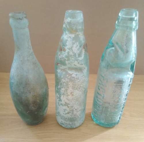 Collection of Antique Bottles including two Codd bottles