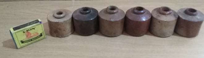 A Collection of 6 Victorian Inkwells