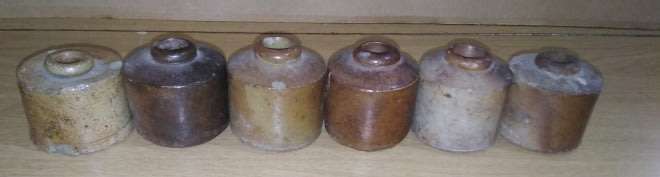 A Collection of 6 Victorian Inkwells