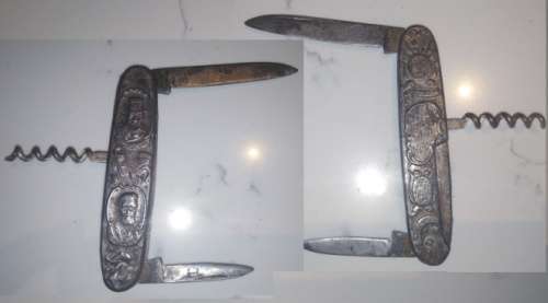 Pres. Paul Kruger and Christian de Wet Pocket Knife made by PANDA