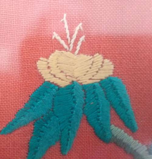 A Beautiful Vintage Piece of Hand Embroidery of a  Zebra under tree