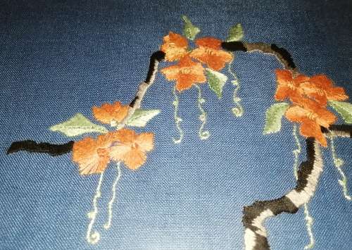 Beautiful Vintage Hand Embroidery of a leaping Antelope