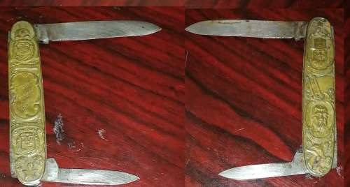 Pres. Paul Kruger and Christian de Wet Pocket Knife  (Solingen)