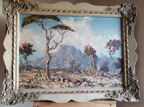 Framed E B King Painting: Oil on Board, Signed and Dated 1959