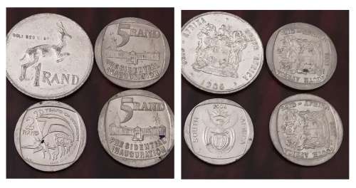 A Collection of notes from  Swaziland, Indonesia and coins from ZAR, SA and America