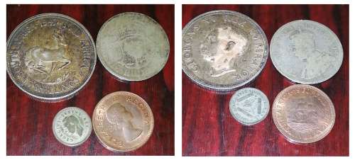 A Collection of notes from  Swaziland, Indonesia and coins from ZAR, SA and America