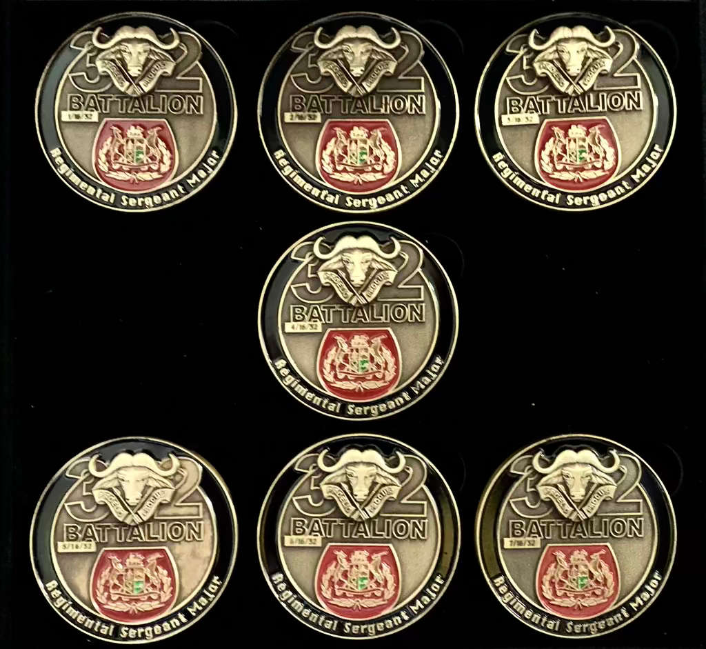 32 Bn Regimental Sergeant Major Collection - 1976 to 1993 - Medallions and Sketches (1 of 32 Exist)