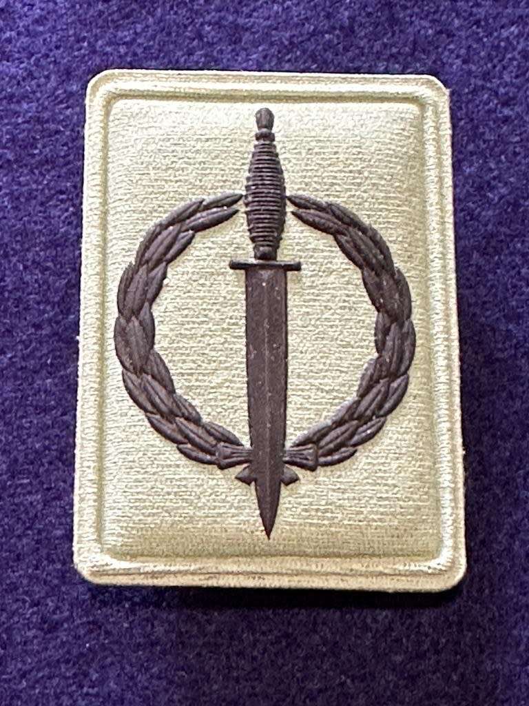 SA Army Special Forces - Embossed Rubberised Operator Badge on Light Olive Background