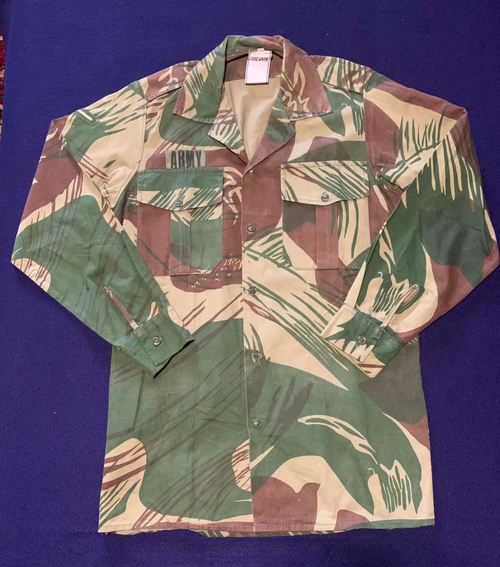 RHODESIAN Long Sleeve Camoflage Shirt - Lance Corporal - Manufactured by Trevain, Size 38/15