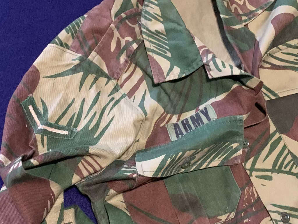 RHODESIAN Long Sleeve Camoflage Shirt - Lance Corporal - Manufactured by Trevain, Size 38/15