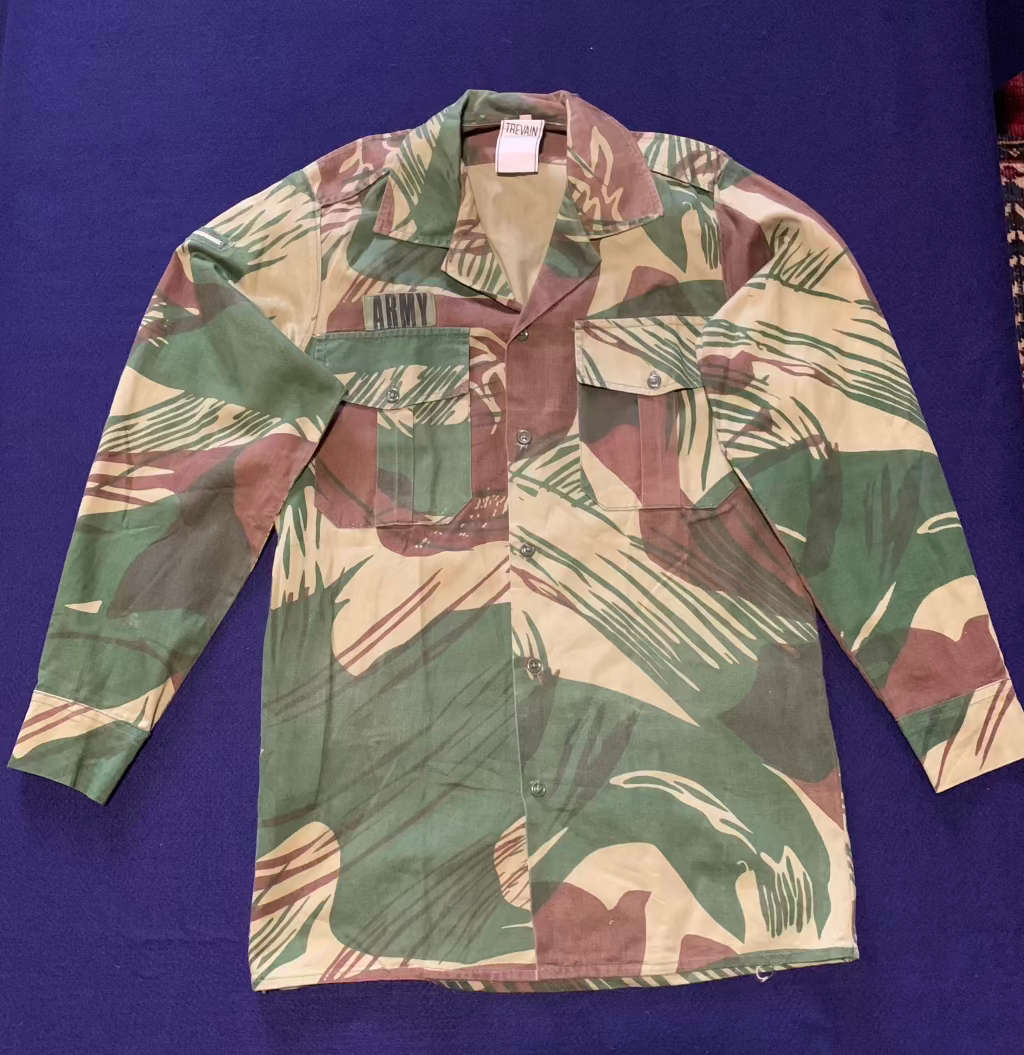 RHODESIAN Long Sleeve Camoflage Shirt - Lance Corporal - Manufactured by Trevain, Size 38/15
