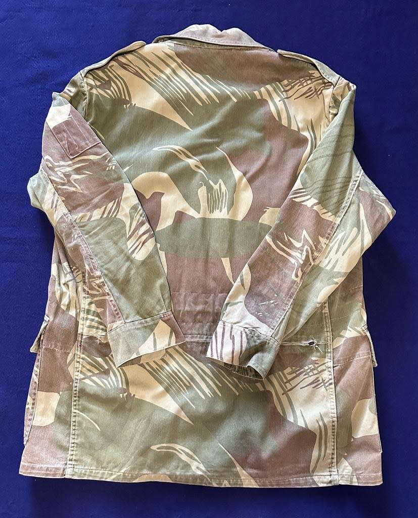 RHODESIA CAMO BUSH JACKET, with Padded Elbows and back zipper Pouch - Size 2