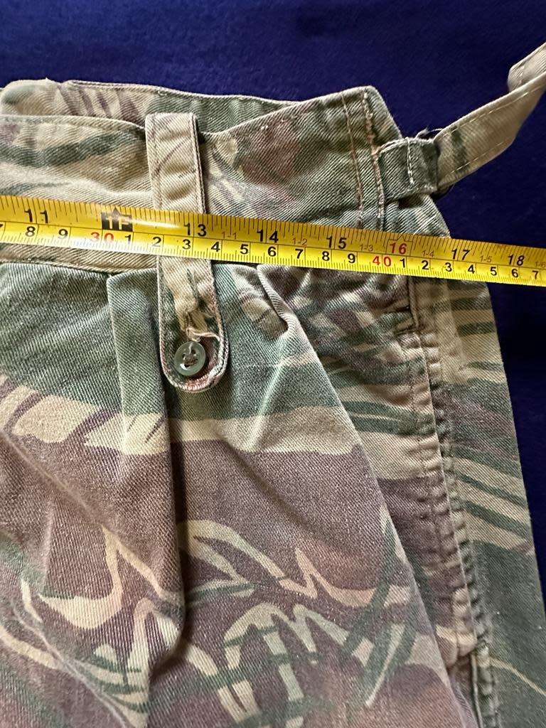 RHODESIAN ARMY CAMO TROUSERS, with Rear Padding and Waist Adjuster - Size 5, 1978 Year