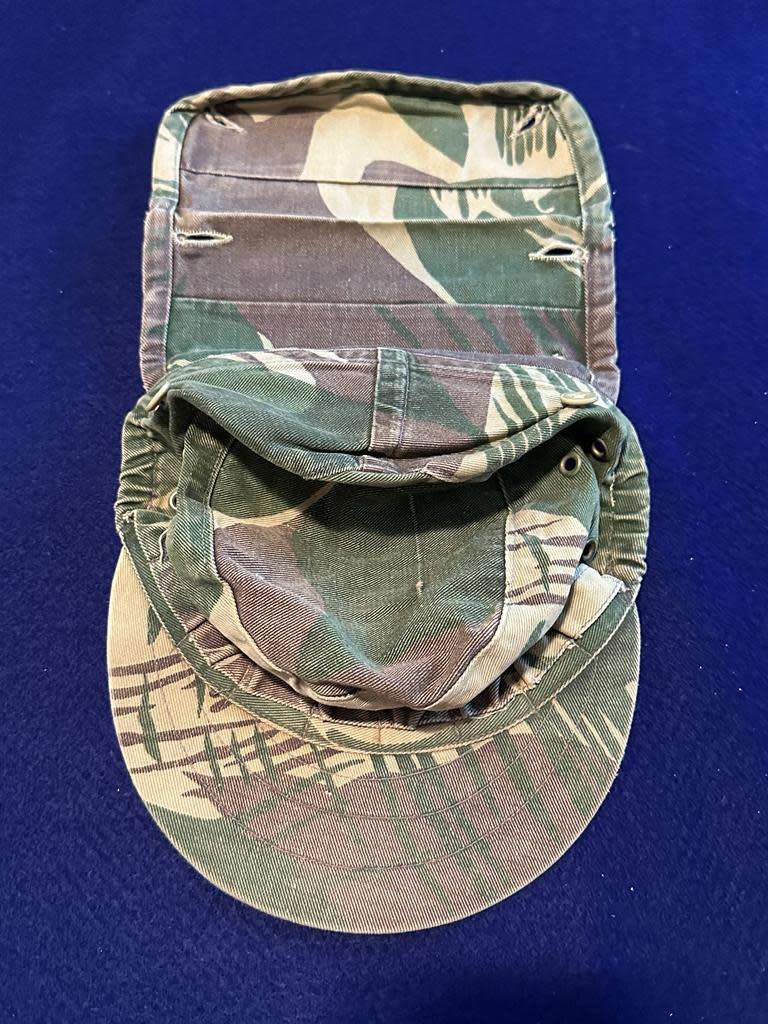RHODESIAN ARMY / BSAP Camoflage Peak Cap - with headband loops - Rare Period Piece