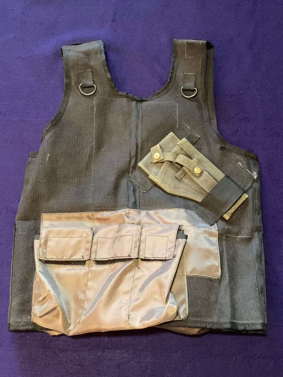 SA Army / SAP Personalised Battle Vest - with 2 Canvas Pouches, Water Bottle & Pouch & Gun Holster