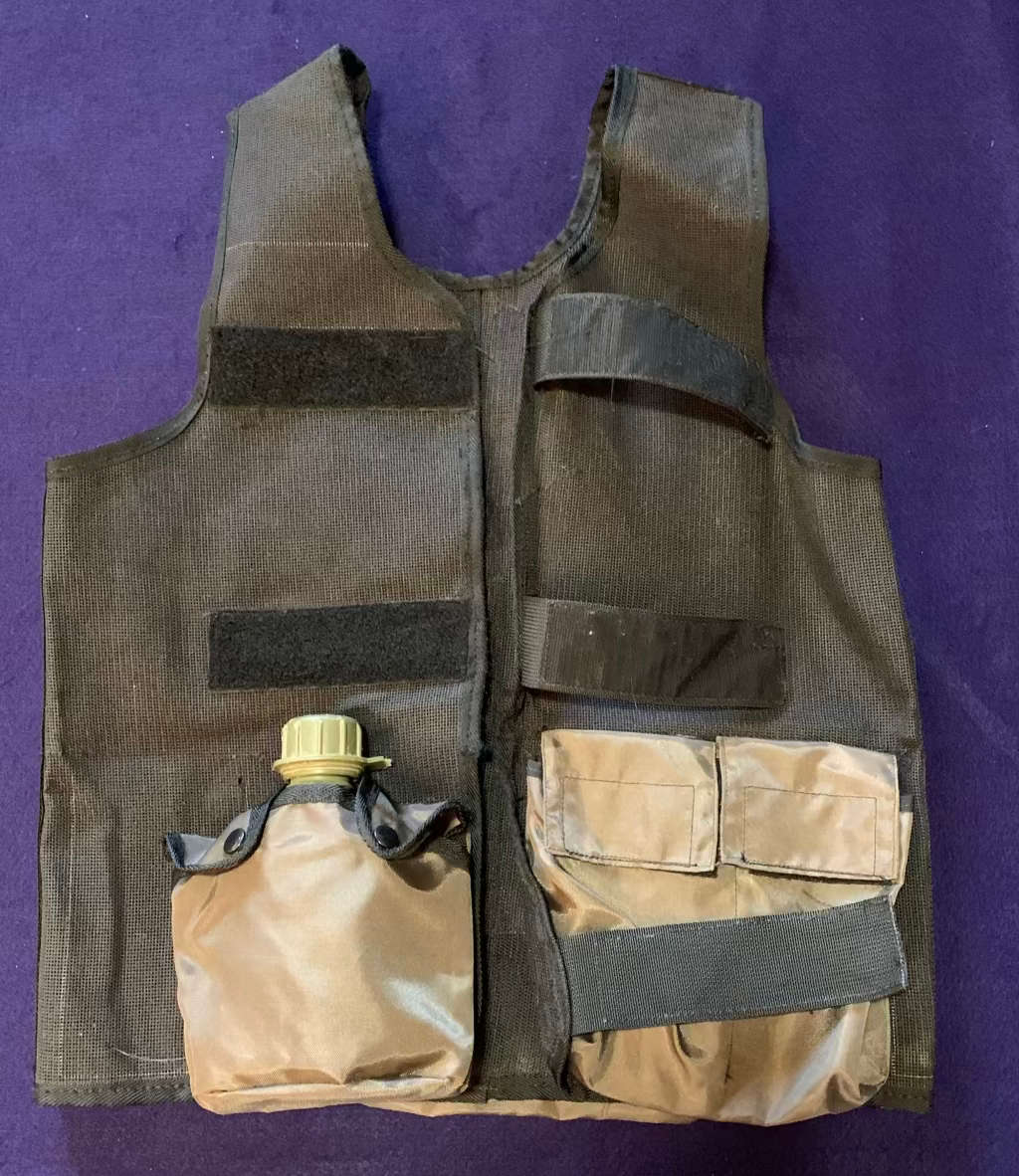 SA Army / SAP Personalised Battle Vest - with 2 Canvas Pouches, Water Bottle & Pouch & Gun Holster