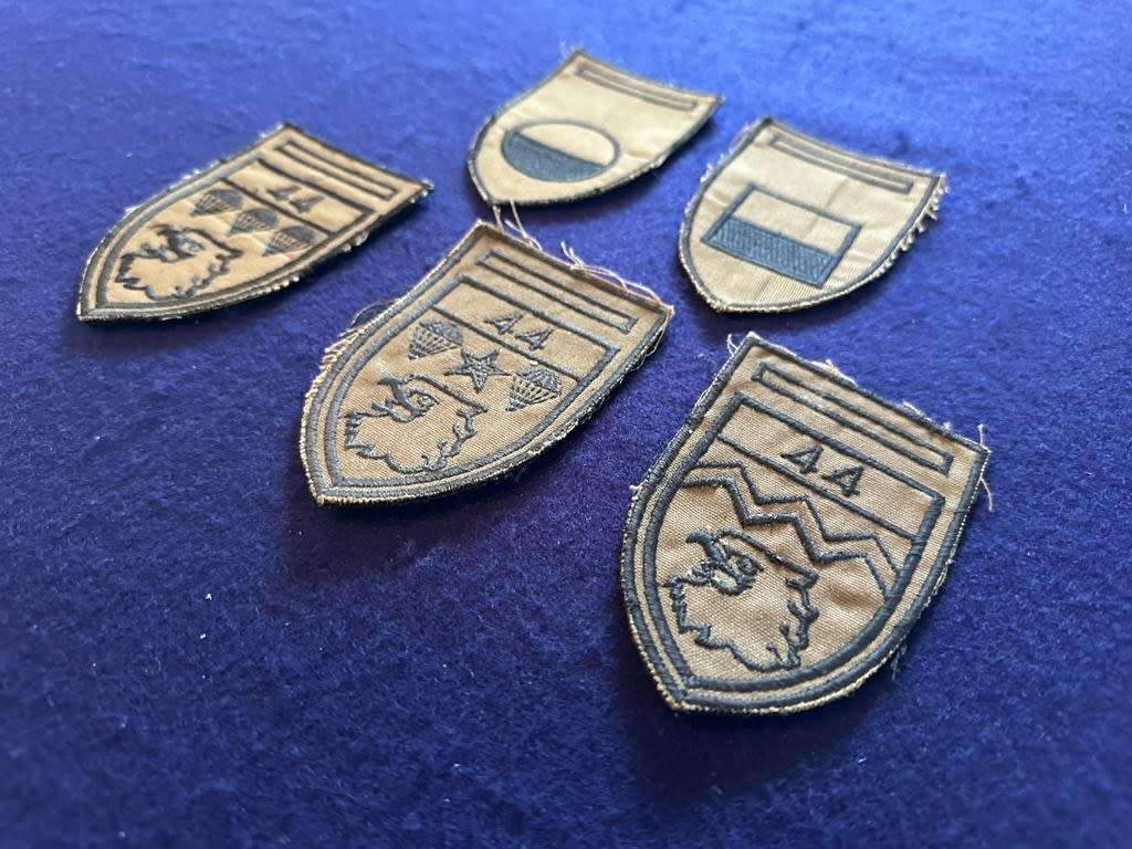 44 Para LOT of Nutria Company Flashes - 5 Badges