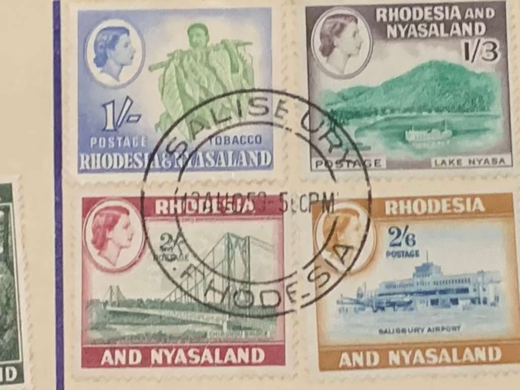 Rhodesia and Nyasaland Postcard from Salisbury, Southern Rhodesia - 12 August 1959