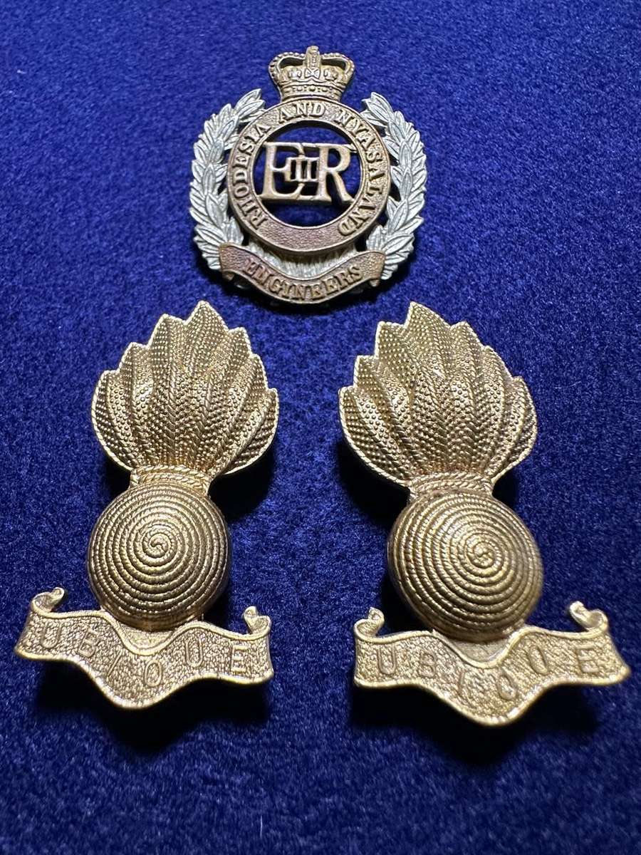 Rhodesian Corps of Engineers Set Cap and Collars Rhodesia Nyasaland QC Variation 1