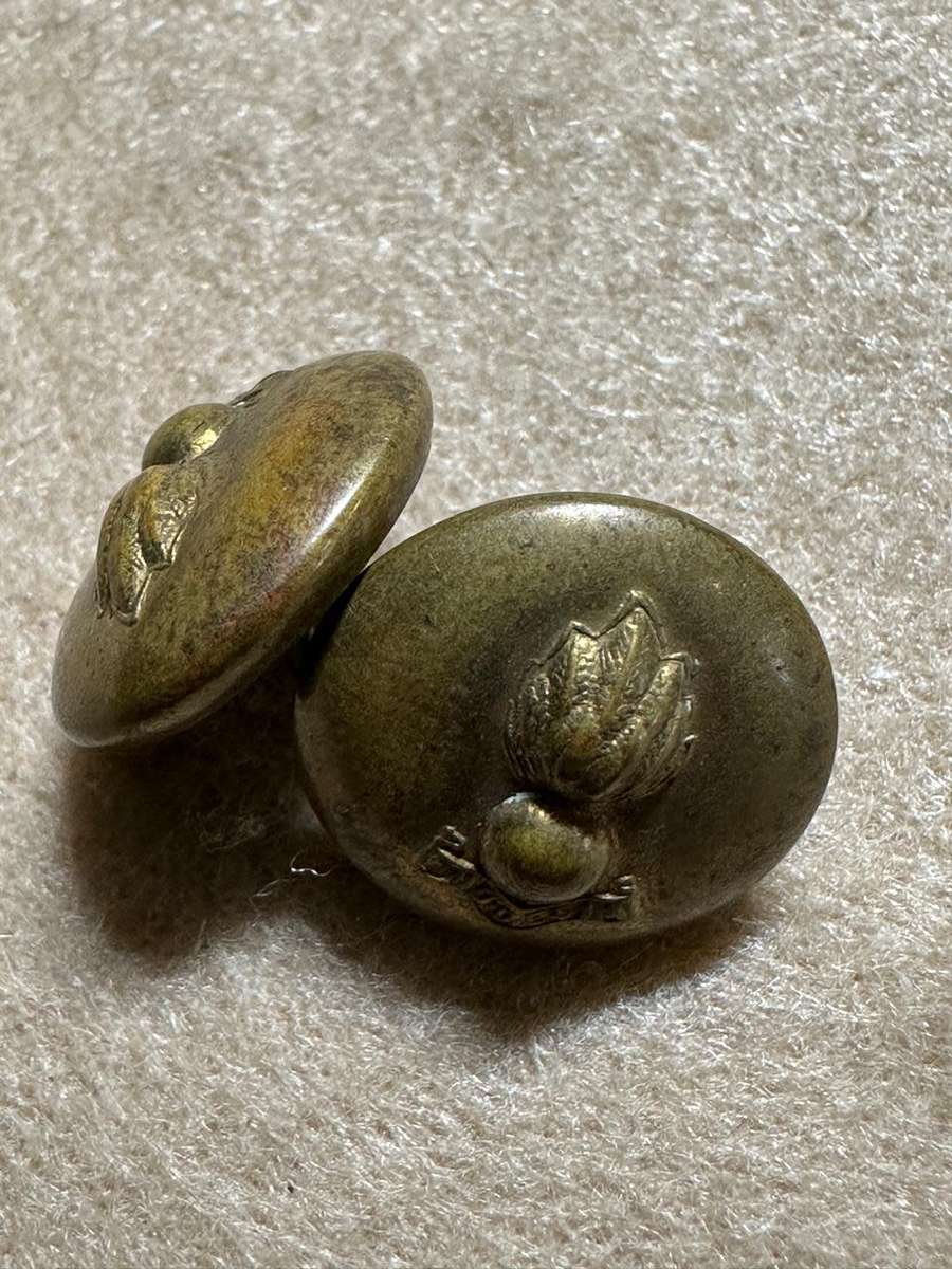 Rhodesian Engineers, 2 Small Buttons with Rhodesia Scroll Joined with link