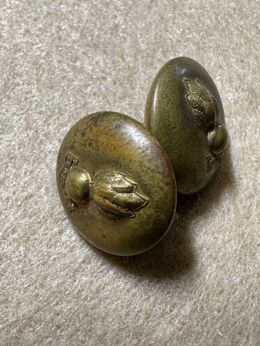 Rhodesian Engineers, 2 Small Buttons with Rhodesia Scroll Joined with link